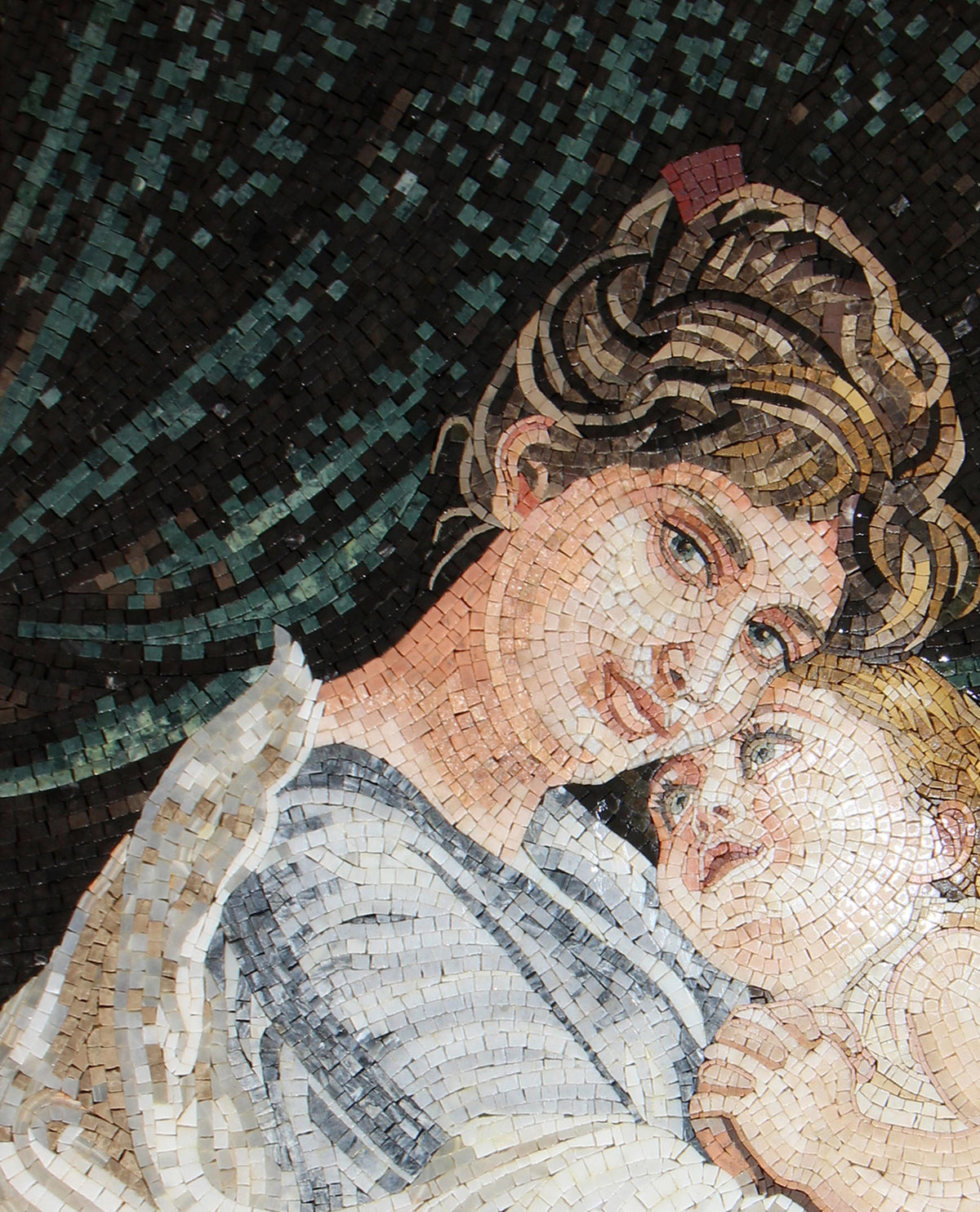 40"x32" Mother-Daughter Mosaic Wall Art – Custom Handmade Marble Tile Artwork, Family Portrait, Customization available