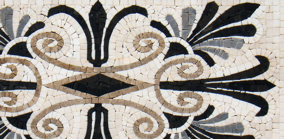 Anastasia Marble Tile Mosaic Mural: Handmade Wall Art Decor