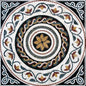 40" Botanical Marble Mosaic Tile: Indoor/Outdoor Medallion