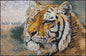 Handmade Tiger Mosaic Tile Art: Wild Animal Wall Decor