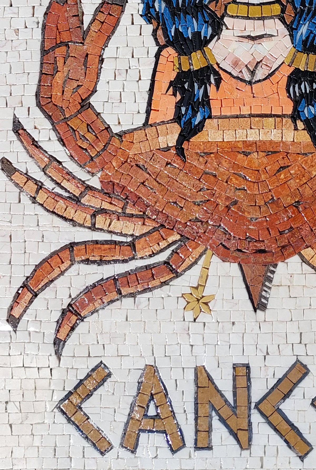 Handmade Cancer Zodiac Mosaic Tile Art: Birthday Gift