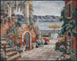 Handmade Seascape Mosaic Tile Art: Vintage Coastal Courtyard (40” x 32”)