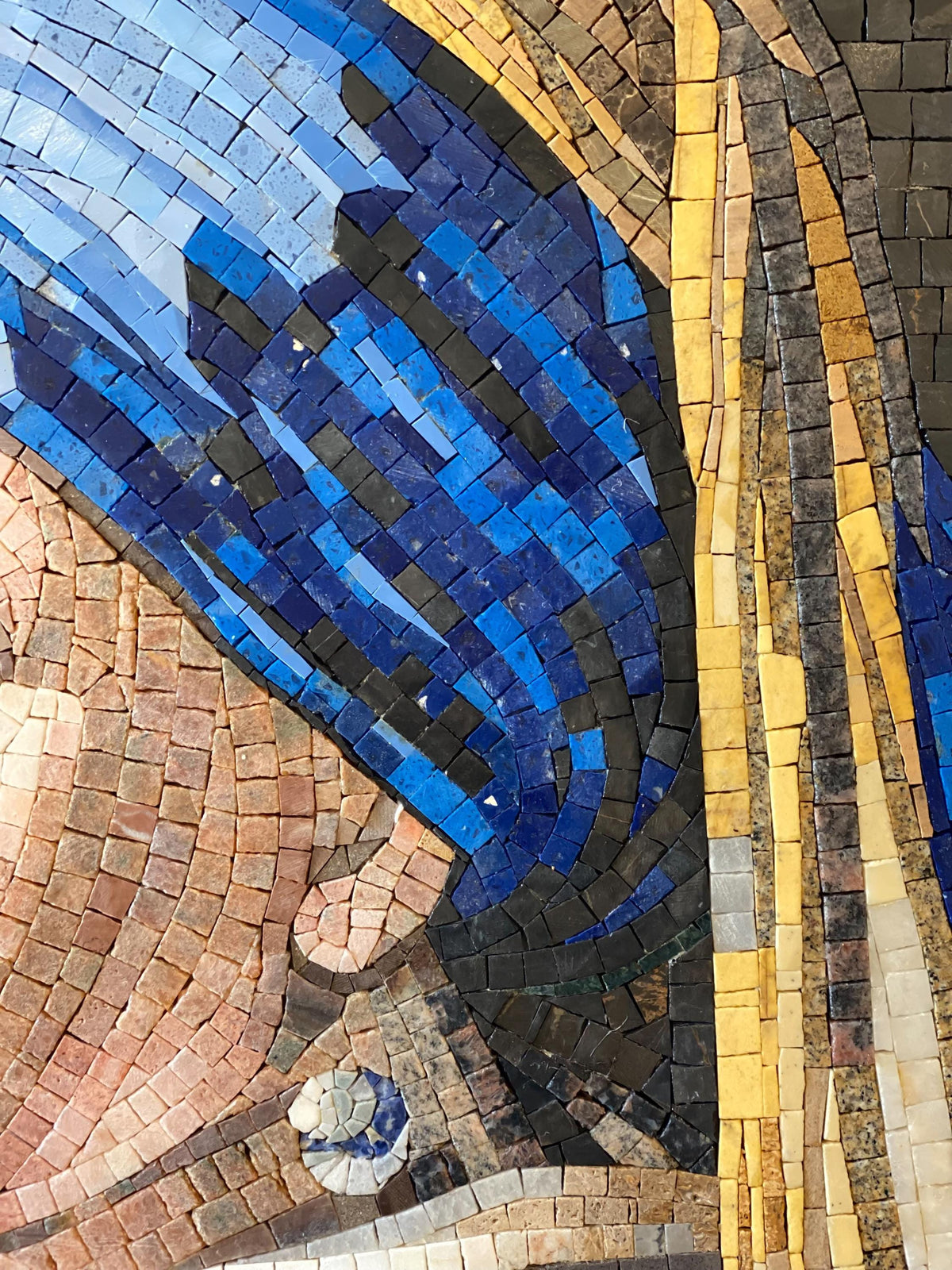 34x28  Girl with a Pearl Earring Mosaic – Vermeer Reproduction, Framed Wall Decor, Customization Available
