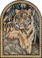 Handmade Bengal Tiger Mosaic Tile Art: Jungle Wall Decor (48" x 36")