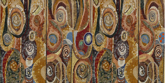Geometric Marble Mosaic Tile: Inlay Artwork, Home Decor (48x24 in)