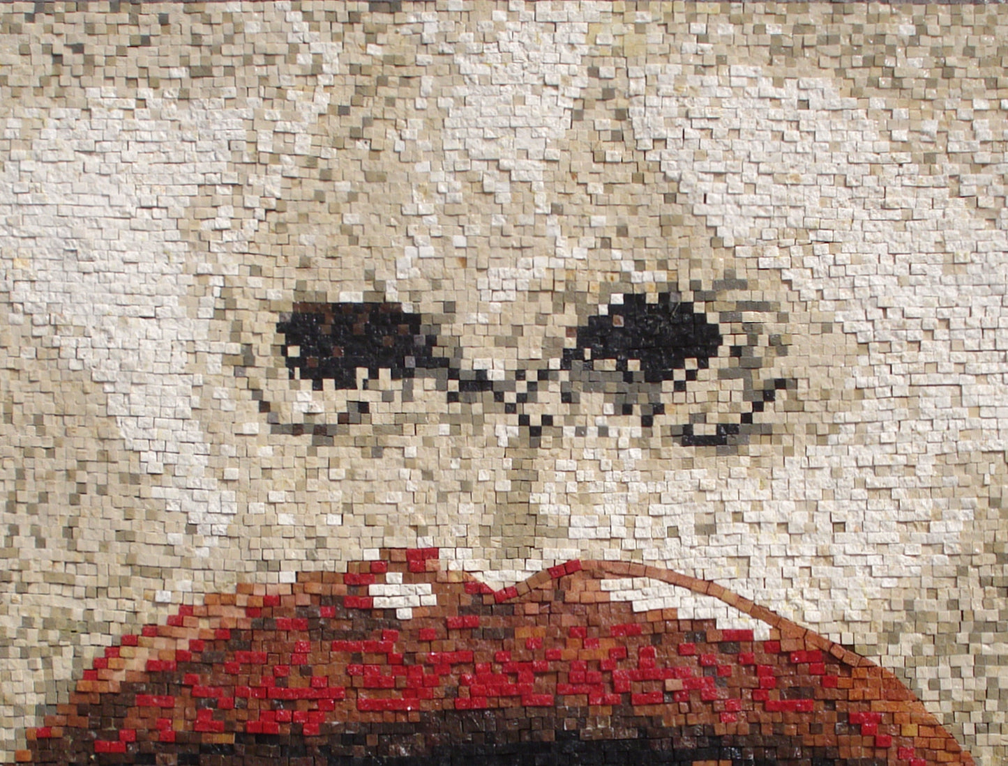 AB001 Lips Closeup Handmade Marble Mosaic Art