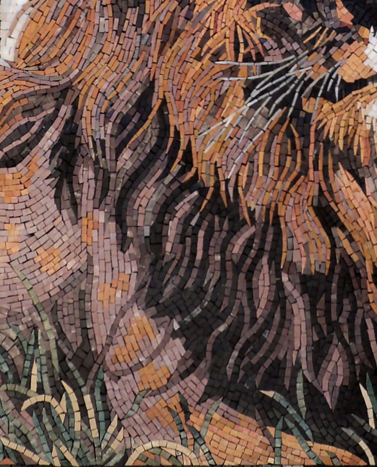 LION MOSAIC BACKSPLASH | Wild Jungle Animal Mosaic Tiles For House Warming | LionPride Artwork Tiles For Interior Room Walls