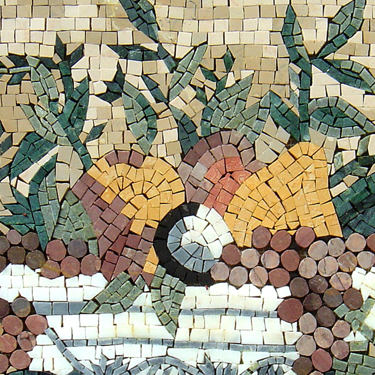 FRUIT BOWL ART - Kitchen Backsplash Mosaic Wall Art - Square-Shaped Fruit Bowl Mosaic Tile and Backsplash