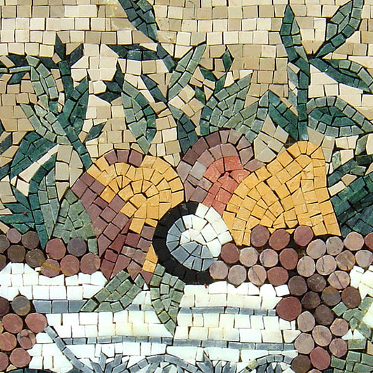 FRUIT BOWL ART - Kitchen Backsplash Mosaic Wall Art - Square-Shaped Fruit Bowl Mosaic Tile and Backsplash