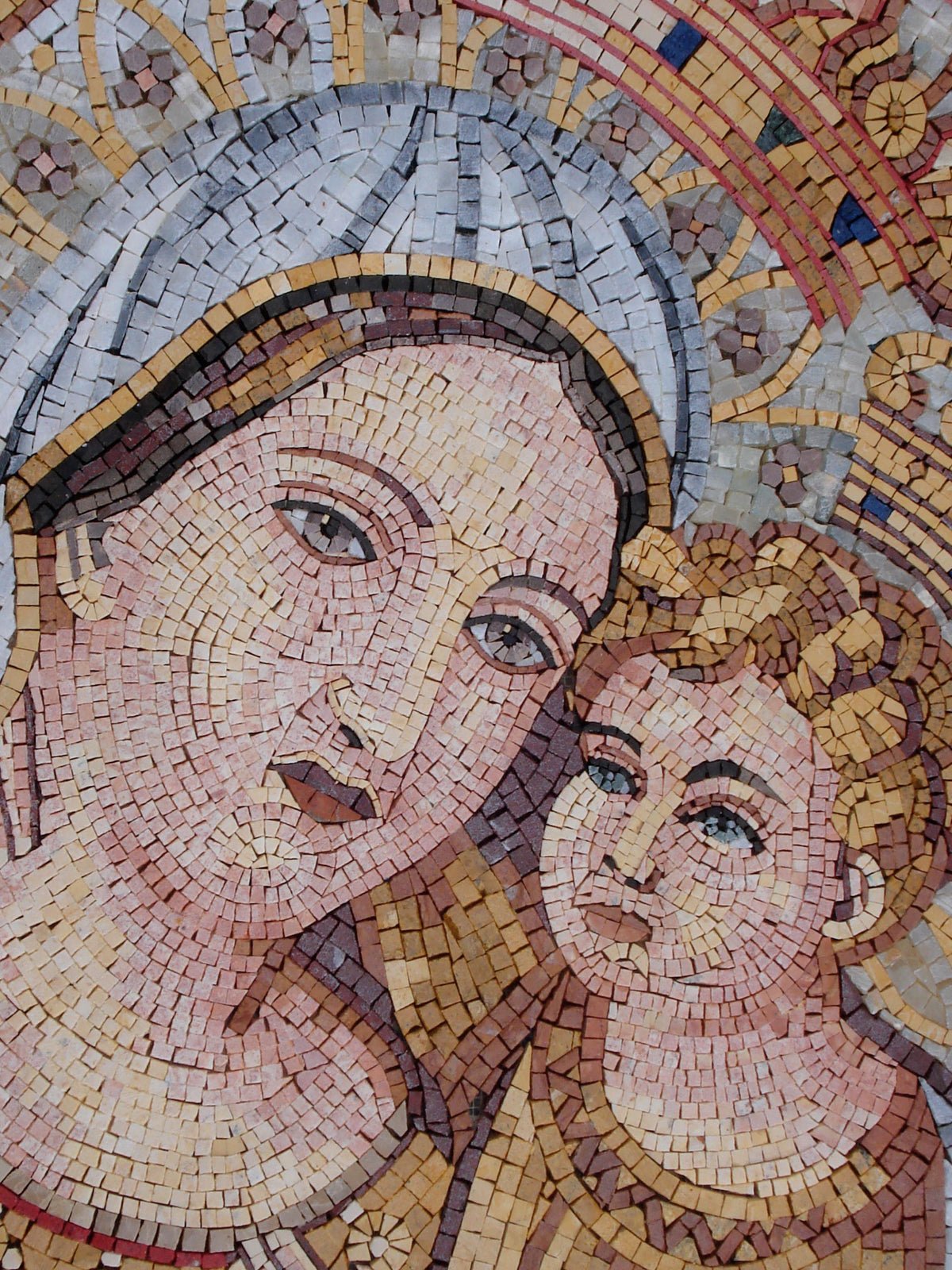 44"x30" Virgin Mary and Jesus Mosaic – Religious Christian Decor, Custom Sacred Portrait, Customization available