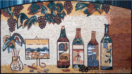 MOSAIC KITCHEN BACKSPLASH - An Evening of Wine and Painting Marble Mosaic Wall Art