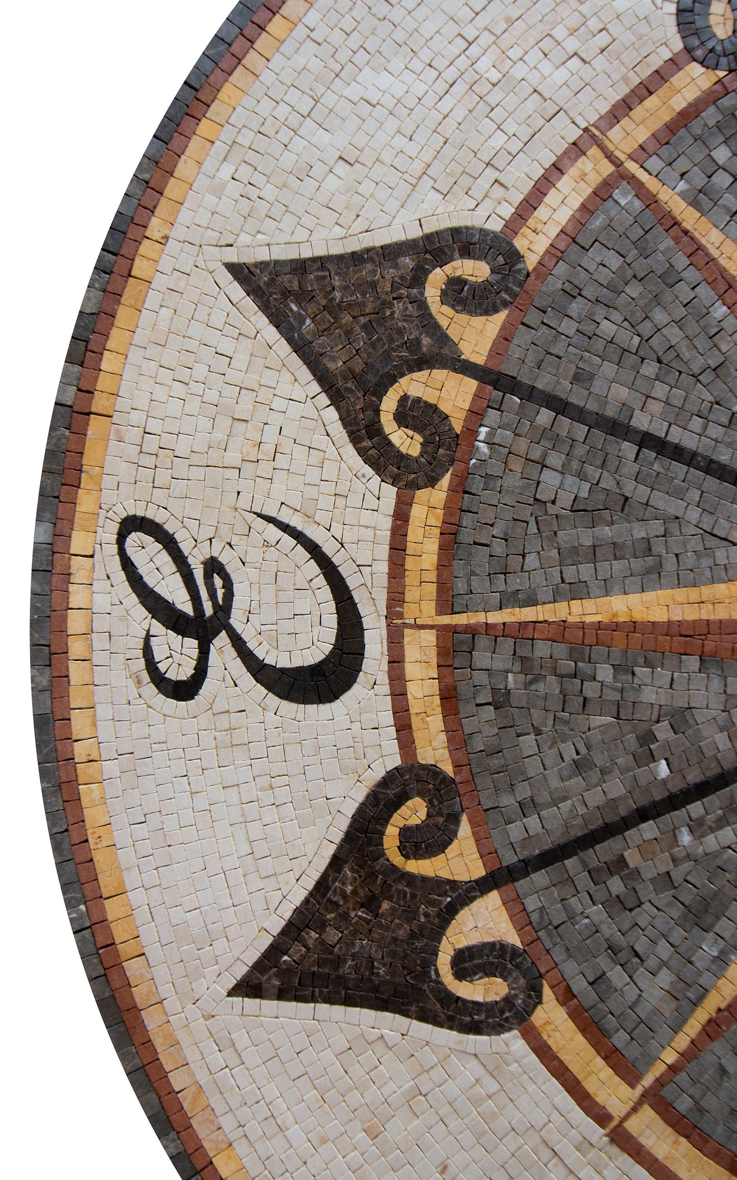 Elegant Navigation -32" Handmade Rose Compass Mosaic Medallion Interior Design Art Tile - Customization available