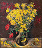 28"x24" Red & Yellow Flower Mosaic Wall Art – Vibrant Floral Home Decor, Customization Available