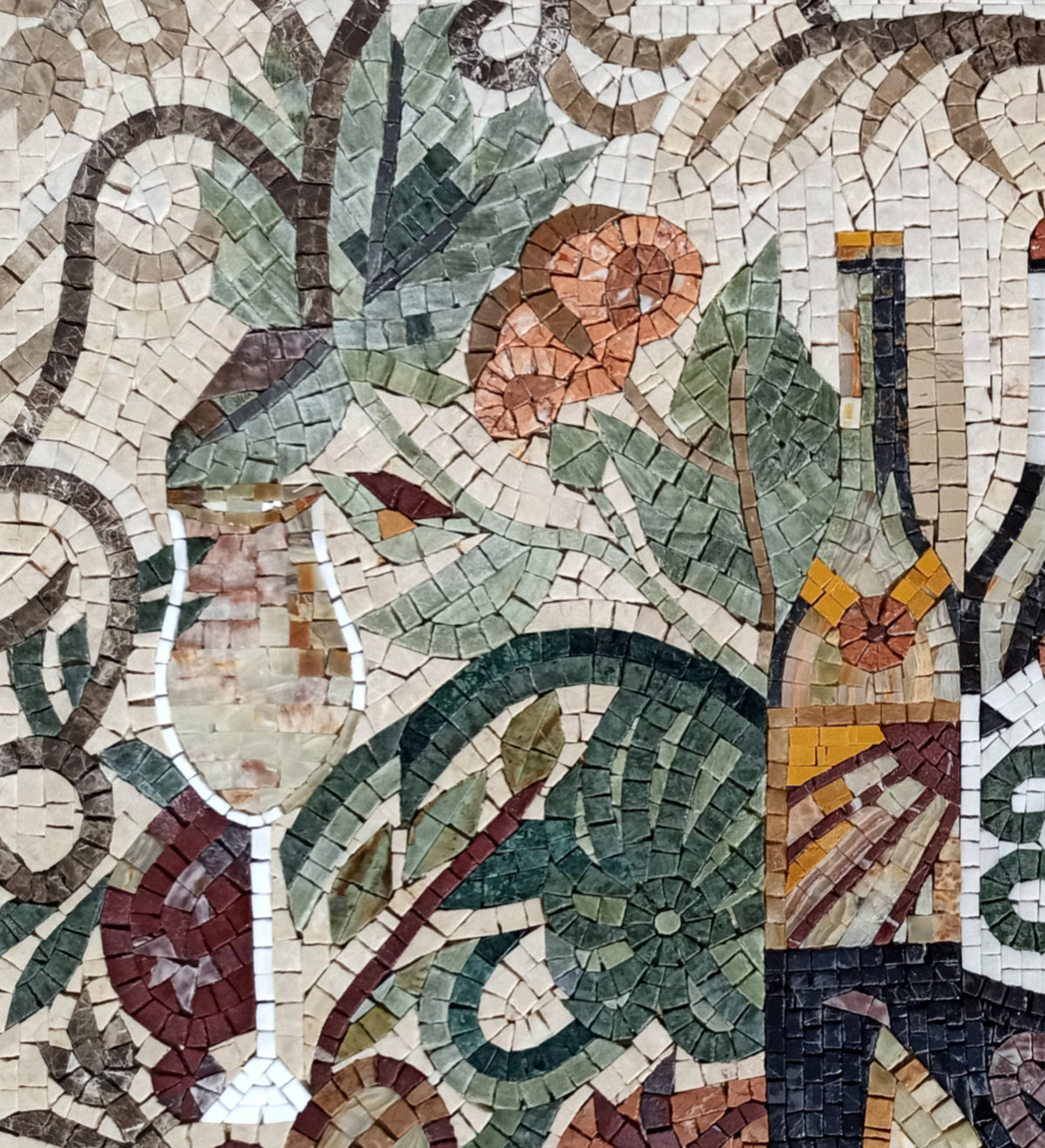 MOSAIC KITCHEN BACKSPLASH -Italian Wine Trio Mosaic Wall Art
