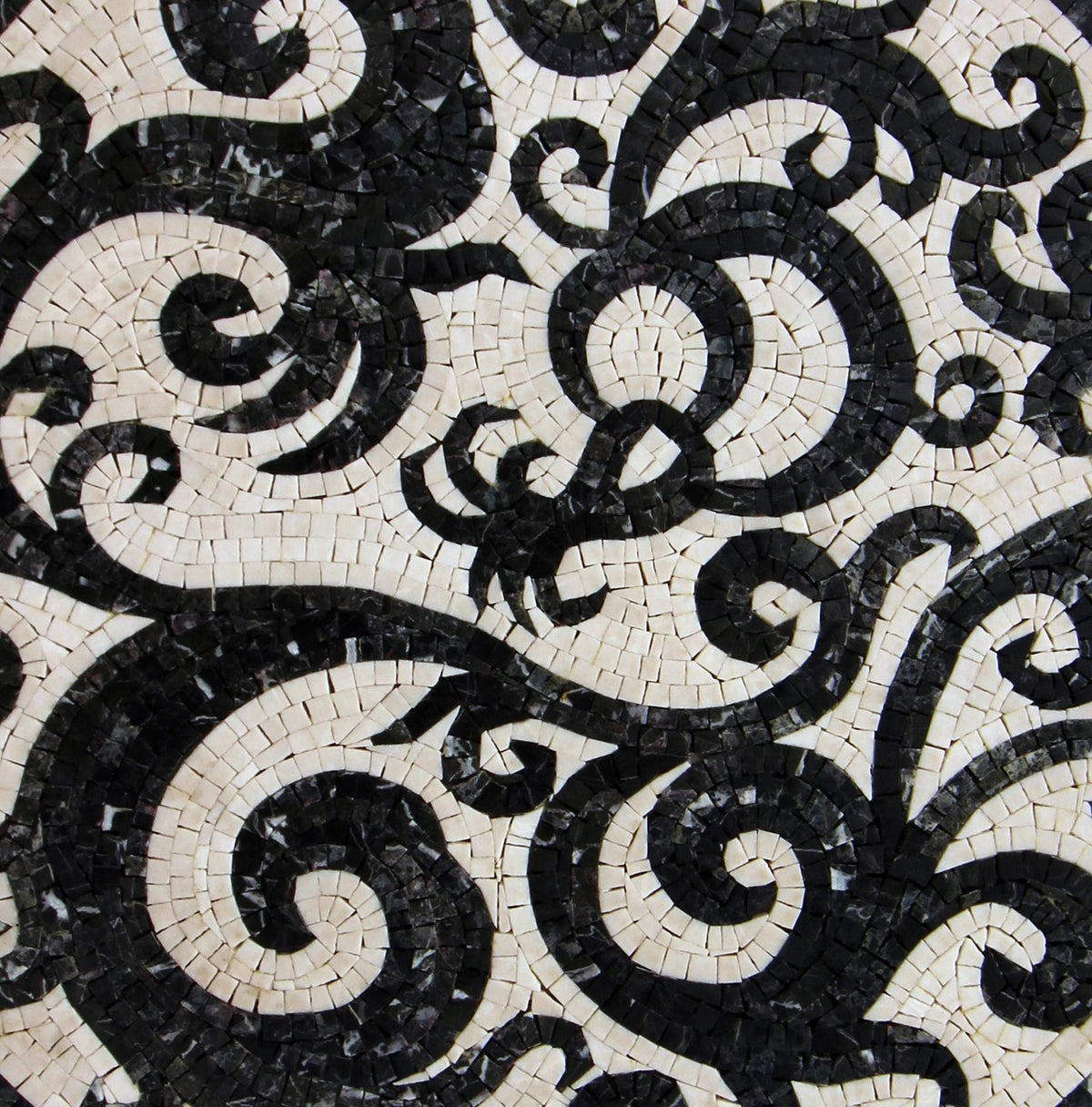 Handmade Marble Mosaic Medallion: 20-Inch Round Tile Art Inlay