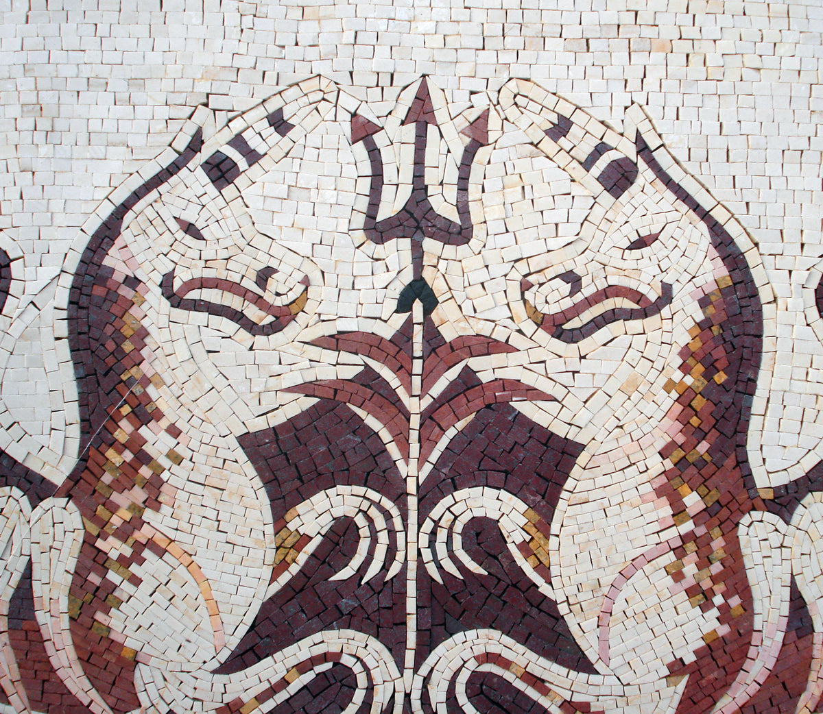 Flying Horses Marble Mosaic Wall Art: Handmade Mural (40x24 inches)