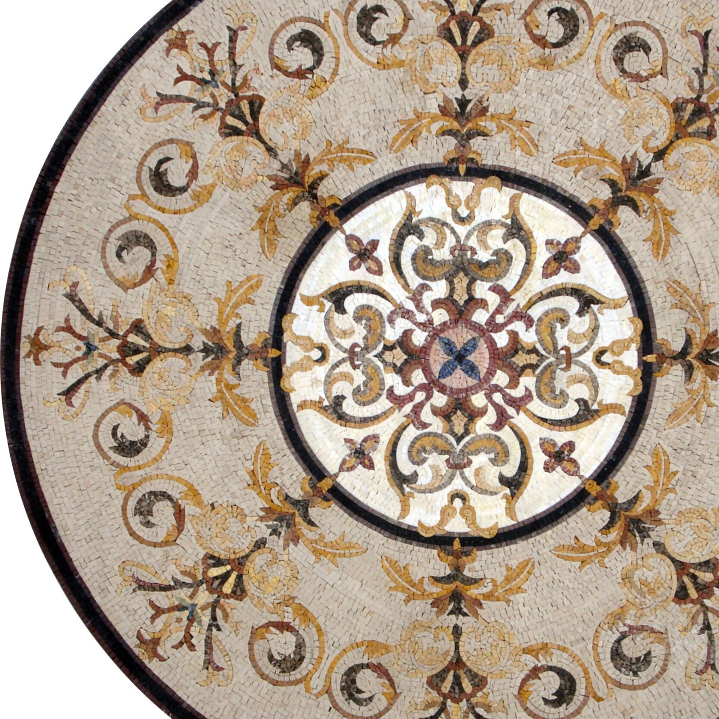 Artisanal Elegance Handmade Marble Medallion Mosaic for Unique Stone Décor - Customization available