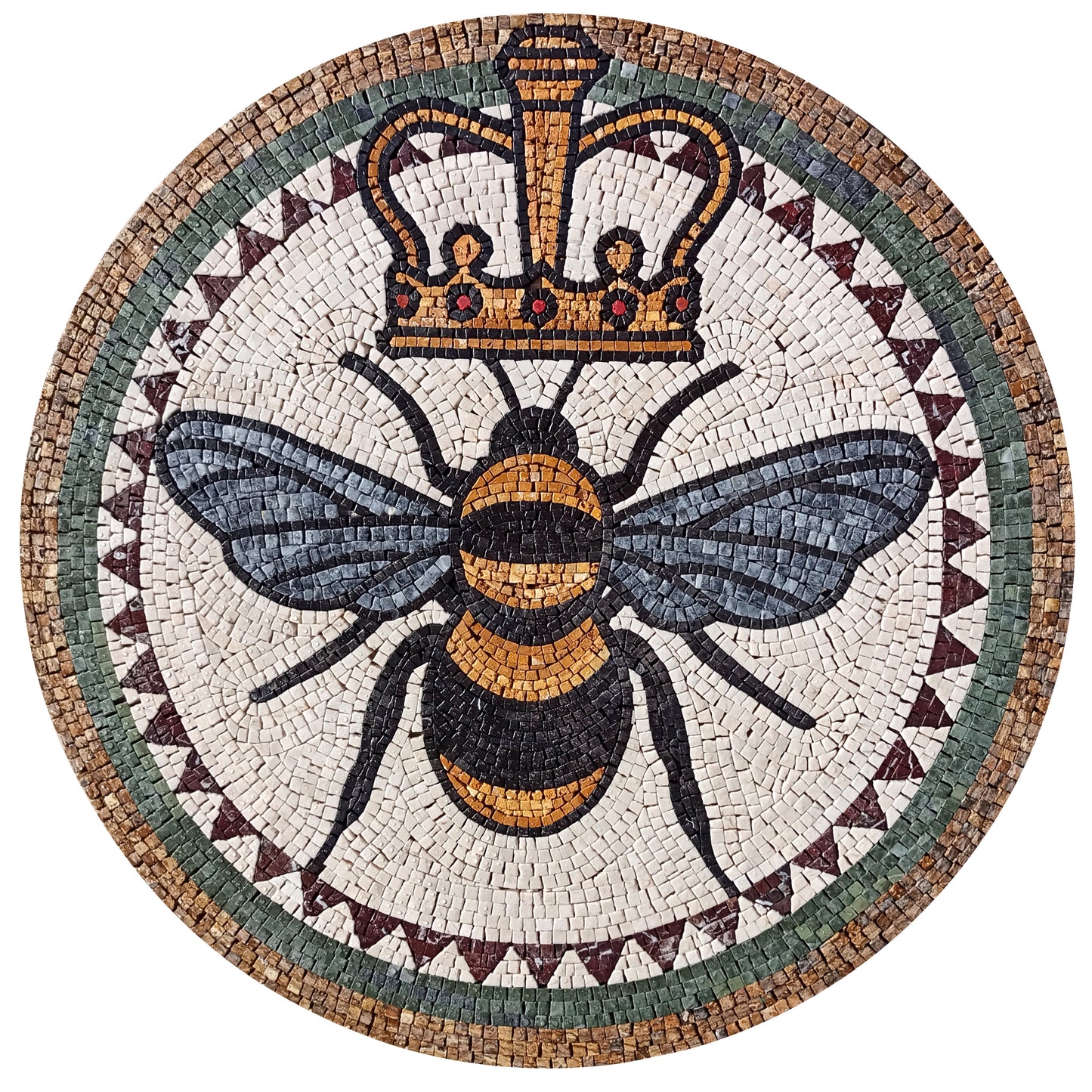 48" Regal Elegance  - Handmade Queen Bee Marble Mosaic Medallion Art Tile - Customization available