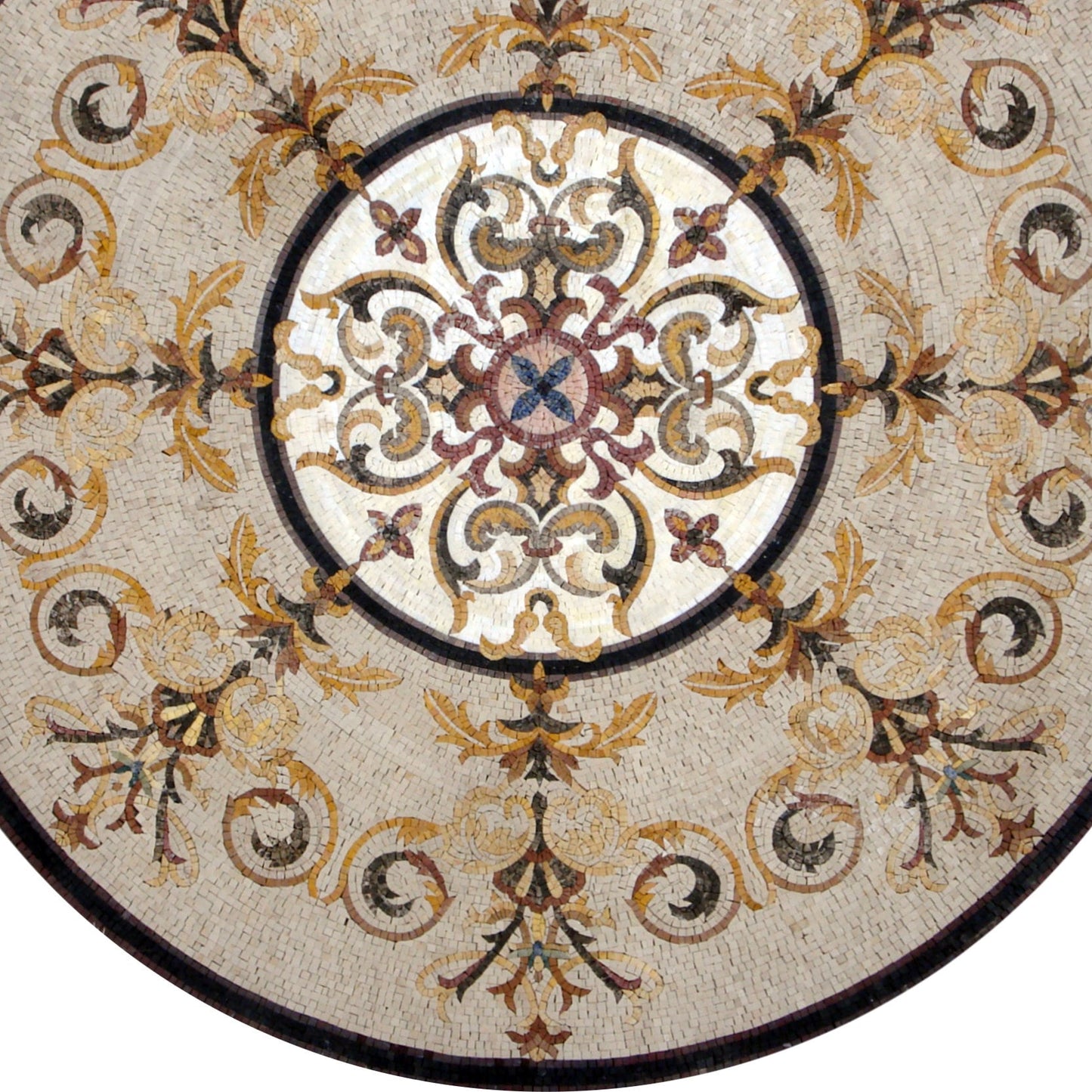 Artisanal Elegance Handmade Marble Medallion Mosaic for Unique Stone Décor - Customization available