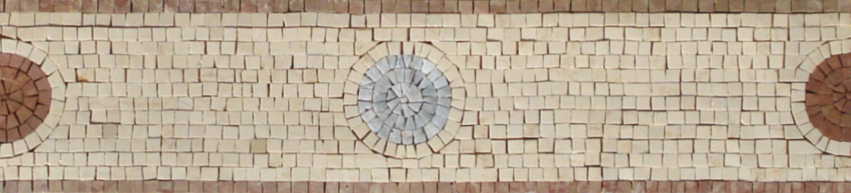 6” CIRCLEMOSAIC TILES | Geometrical Circle Pattern Mosaic Borders For Bathroom Décor |Interior Room And House Warming Tiles Gift