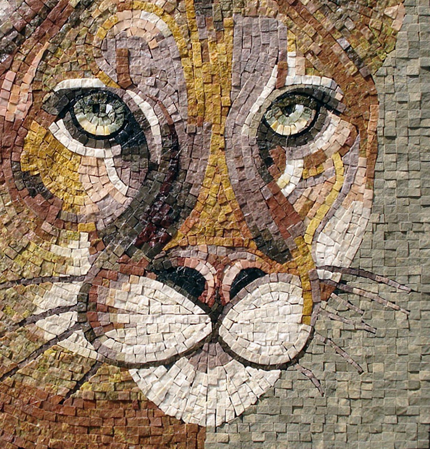 Handmade Cougar Mosaic Tile Art: Wild Animal Wall Decor (20x20)
