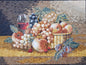 Handmade Fruit and Wine Mosaic: Kitchen Backsplash Wall Art