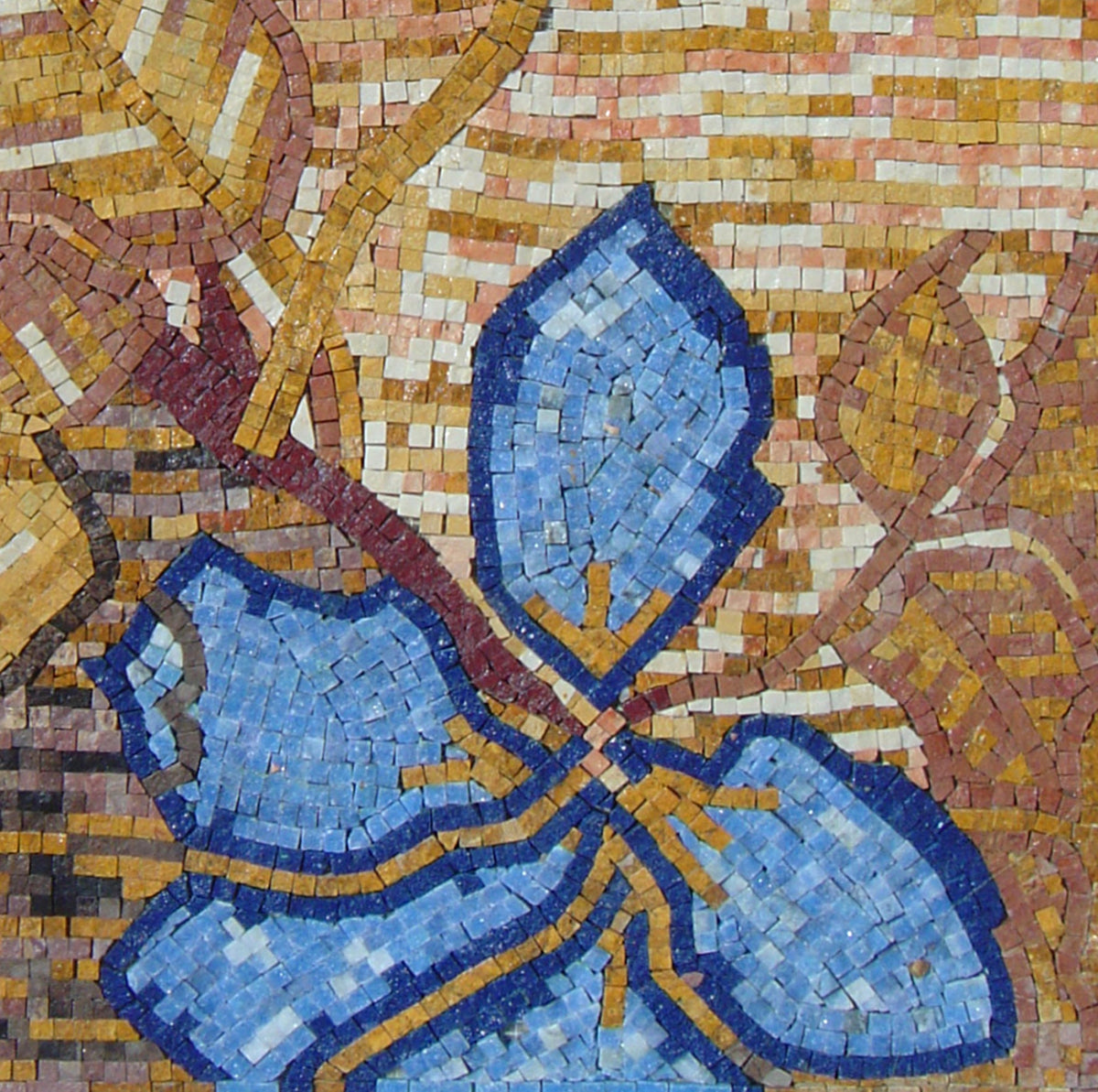 Abstract Leaves Marble Mosaic Tile: Handmade Backsplash (24” x 24”)