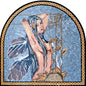 Handmade Fairy Goddess Mosaic Tile Art: Italian Marble Backsplash (40x40)