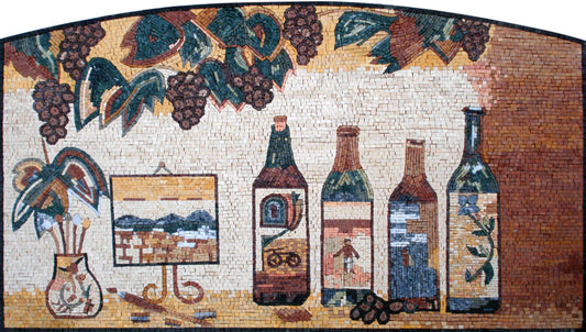 MOSAIC KITCHEN BACKSPLASH - An Evening of Wine and Painting Marble Mosaic Wall Art