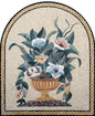 Handmade Marble Mosaic: Flower Vase Wall Art (48"x40")