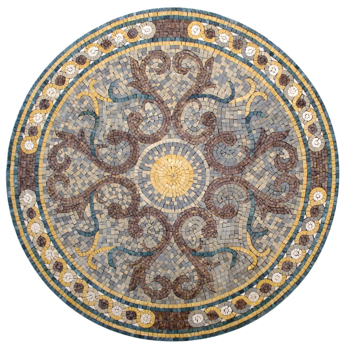 Timeless Elegance - 36-Inch Handmade Pattern Mosaic Medallion - Natural Marble Tile Décor - Customization available