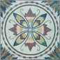 40" Marble Mosaic Medallion: Geometric Inlay Tile Artwork