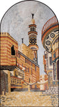 Handmade Mosque Mosaic Tile Art: Old City Masterpiece (50” x 28")