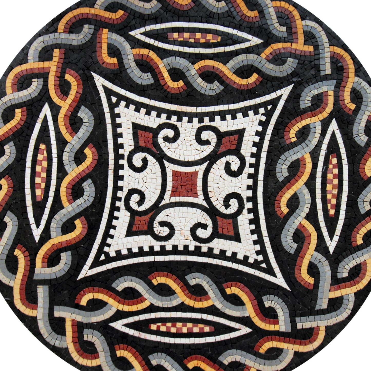 Symmetry in Design - Geometrical Pattern Round Mosaic Medallion Art Tile - Customization available