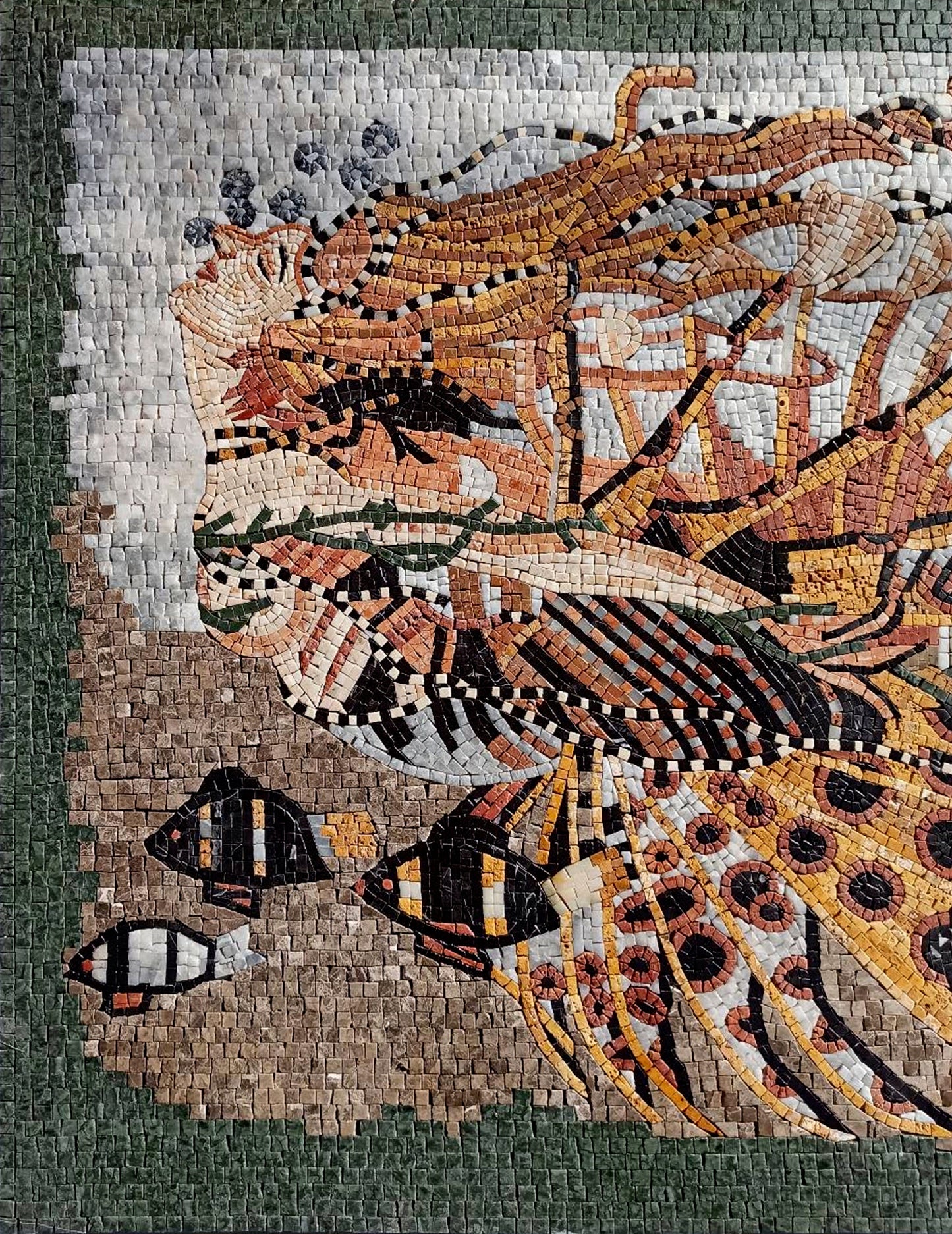 Handmade Mermaid Mosaic Backsplash: Sea Life Marble Art Tile