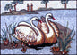 Handmade Swans Mosaic Tile Art: Serene Pond Scene Wall Decor