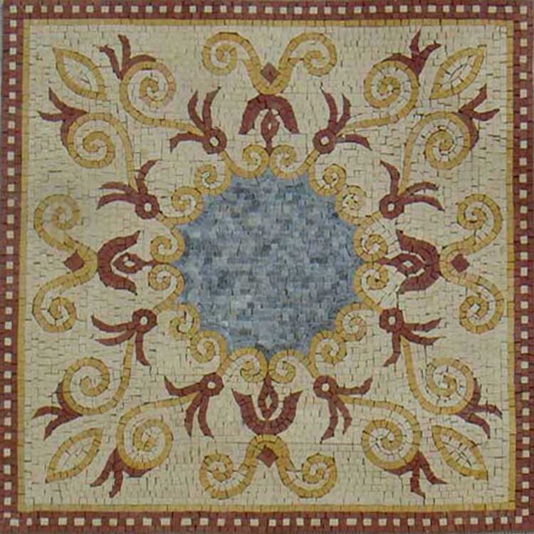 Floral Marble Mosaic Tile: 32" Medallion for Floor or Wall