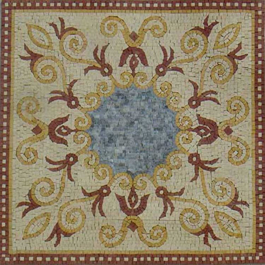 Floral Marble Mosaic Tile: 32" Medallion for Floor or Wall