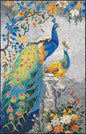 Handmade Peacock Mosaic Tile Art: Botanical Wall Decor (62” x 38")