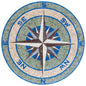 Handmade Compass Mosaic Tile: Nautical Wind Rose Medallion (36" Diameter)