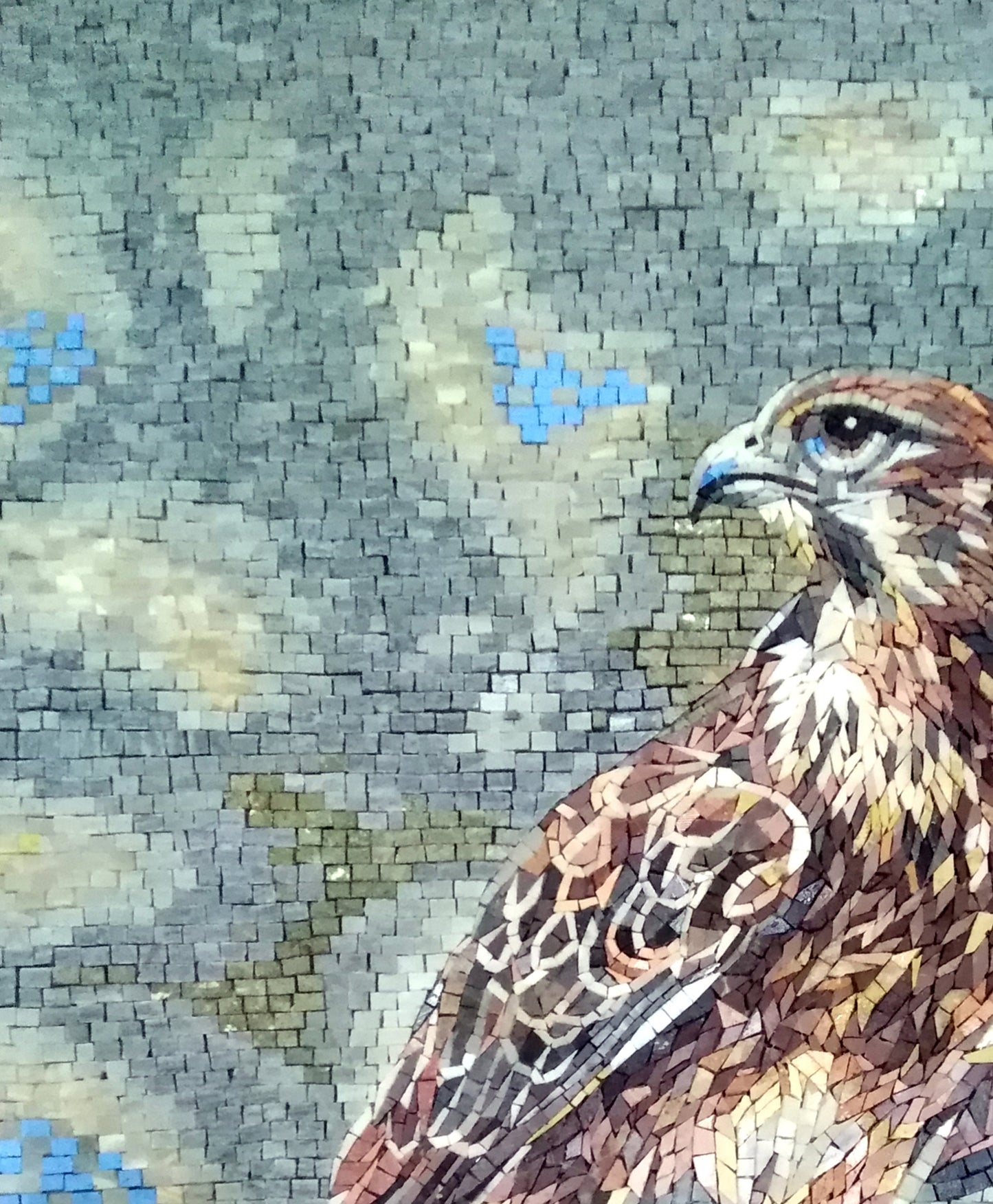 FALCON ART BACKSPLASH | Wild Bird Mosaic Tiles For Living Room Walls | Falcon Artwork Tiles For Interior Hall And Rooms Decor