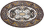 Oval Marble Mosaic Rug: Handmade Stone Medallion (72” x 48")