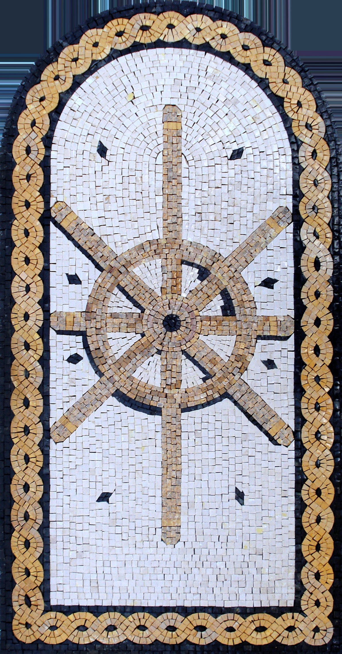 AR001 Helm Nautical Arched Mosaic Wall Art