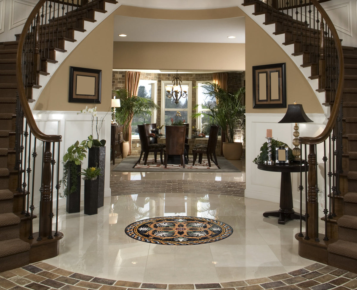 Artisanal Elegance - 32" Handmade Pattern Mosaic Medallion Art Tile Décor - Customization available