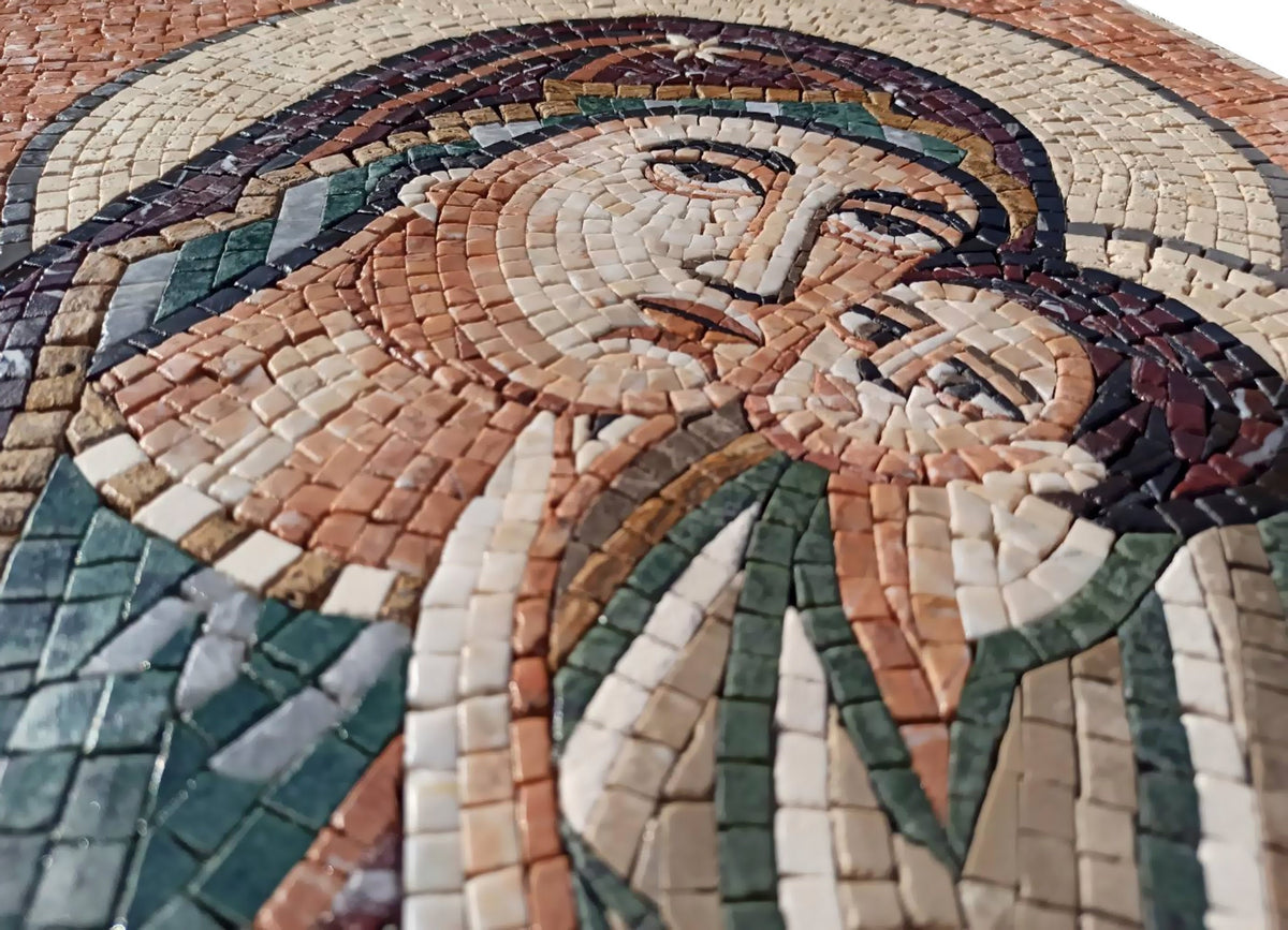 Handmade Angel Mosaic Tile Art: Religious Wall Decor (32” x 24”)