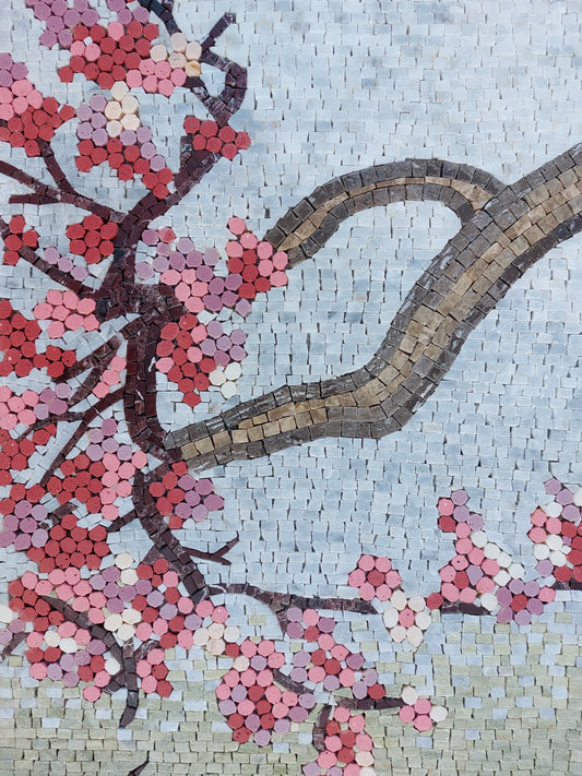 Handmade Peacock Mosaic Tile Art: Interior Wall Decor (56” x 40”)