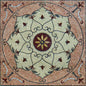 40" Medallion Mosaic Tile: Geometric Floral Marble Floor Art