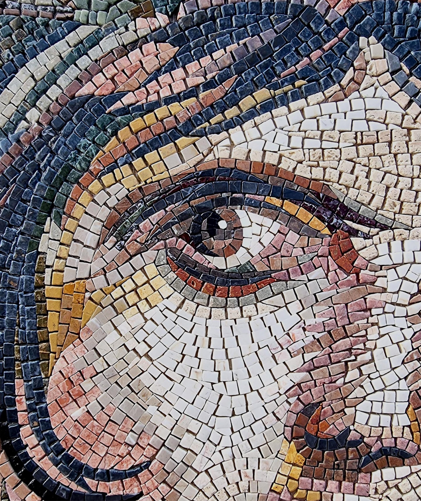 36"x24" Zeugma Mosaic Wall Art, Feminine Portrait Decor, Artistic Home Accent, Customization Available