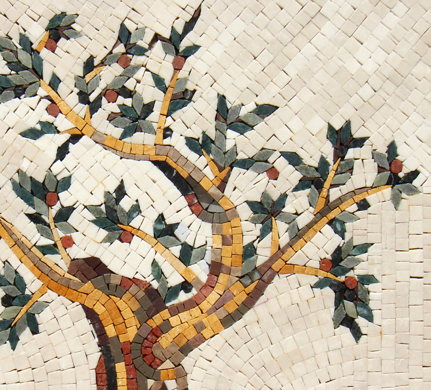 OLIVE TREE MOSAIC - Backsplash Marble Mosaic Tiles. Customization. Handcrafted Roman Mosaics