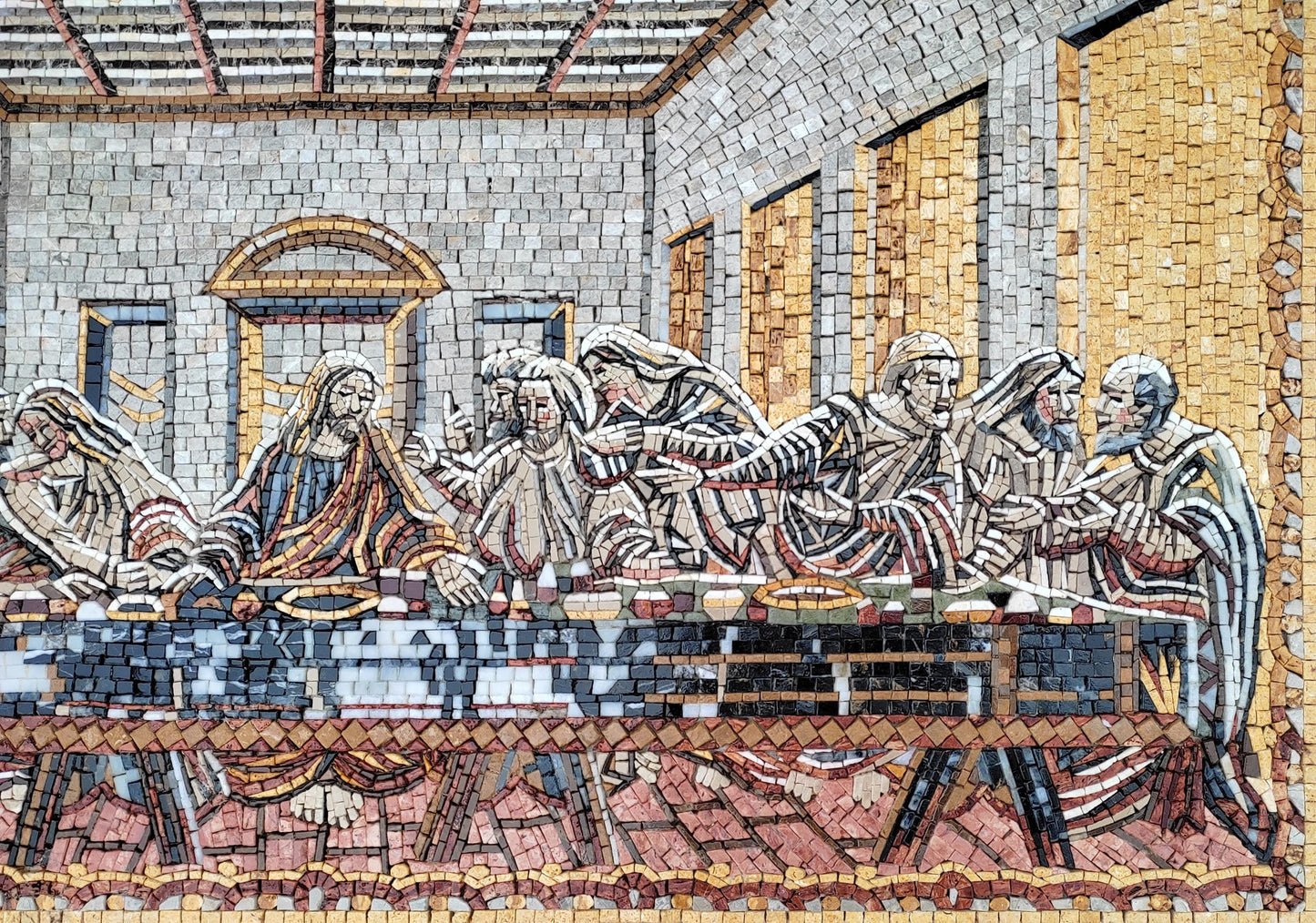 40"x20" Leonardo da Vinci's The Last Supper Mosaic – Religious Christian Decor, Customization available